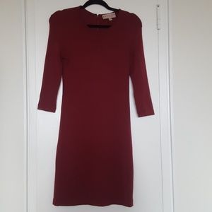 Philosophy long sleeve dress maroon small